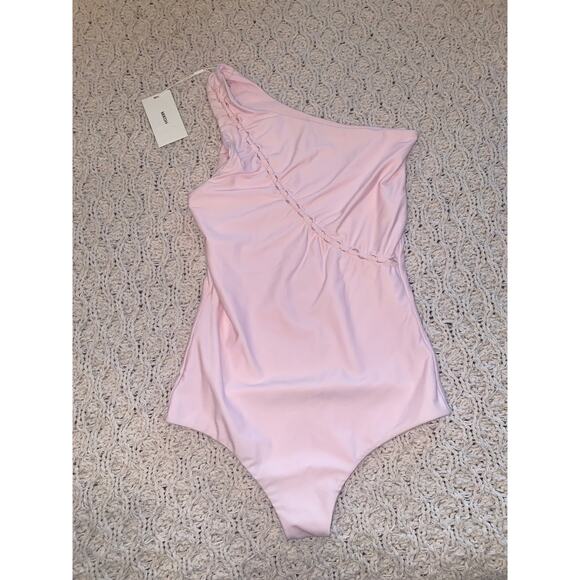 MIKOH  Mau Loa One Piece Swimsuit Pink One Shoulder Size Small NWT - Picture 1 of 5